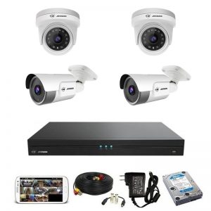 Jovision 4 Pcs 2mp CCTV IP Camera Full Setup Package